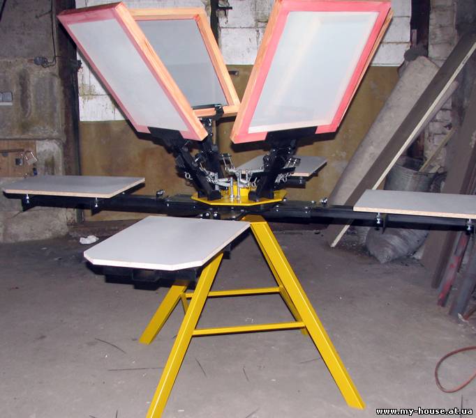 Ручной плоскопечатный станок карусельного типа 4х4 (4 стола 4 цвета)