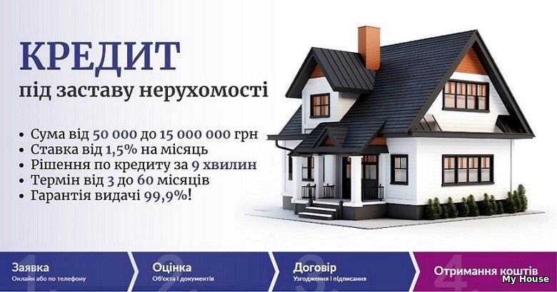 Кредит під заставу нерухомості без відмов у Києві.