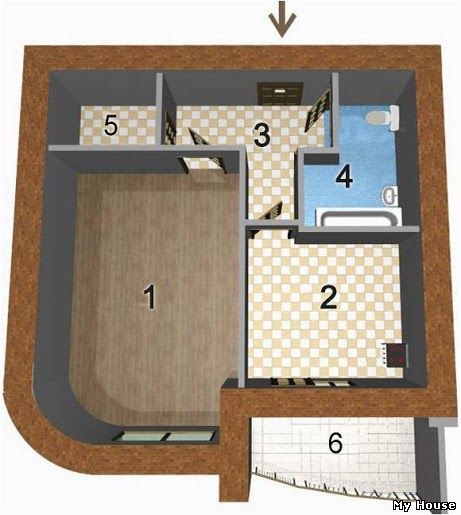 1-но комнатная квартира 42,95 кв.м в ЖК Чайка