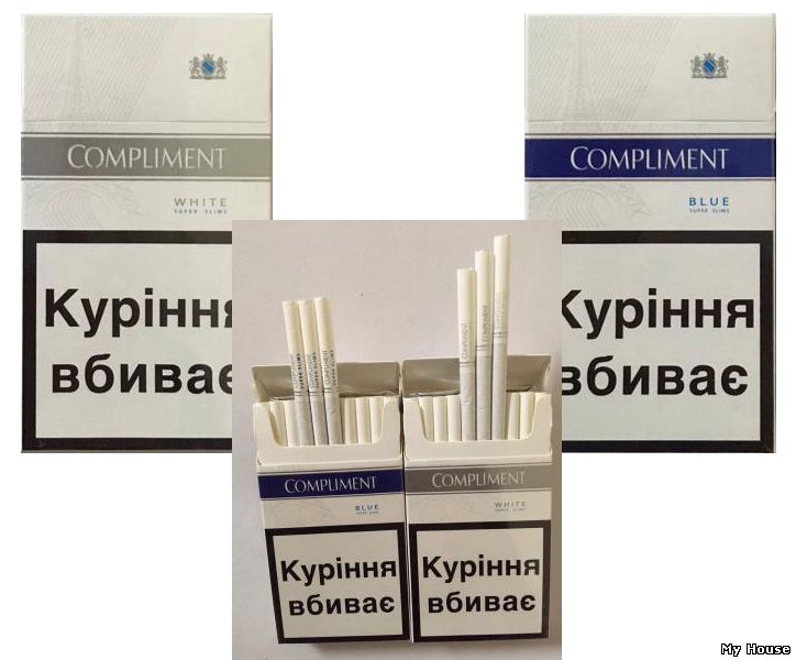 Сигареты Compliment super slims (White,  Blue) оптом