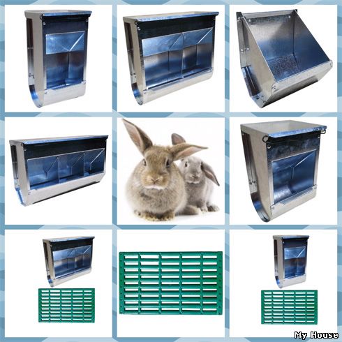 Безопасные многосекционные кормушки для кроликов